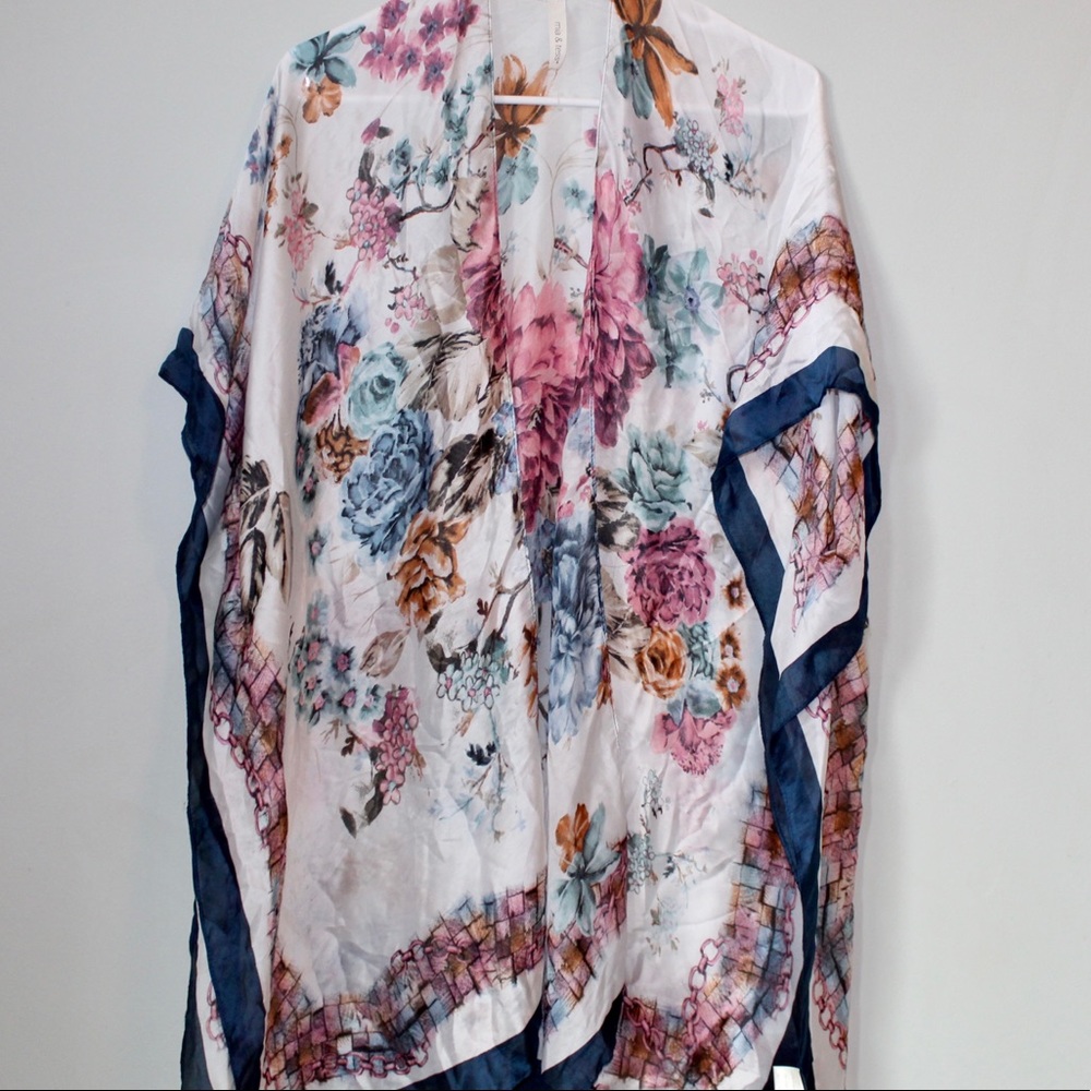 Boho Mia and Tess Floral silky and light kimono